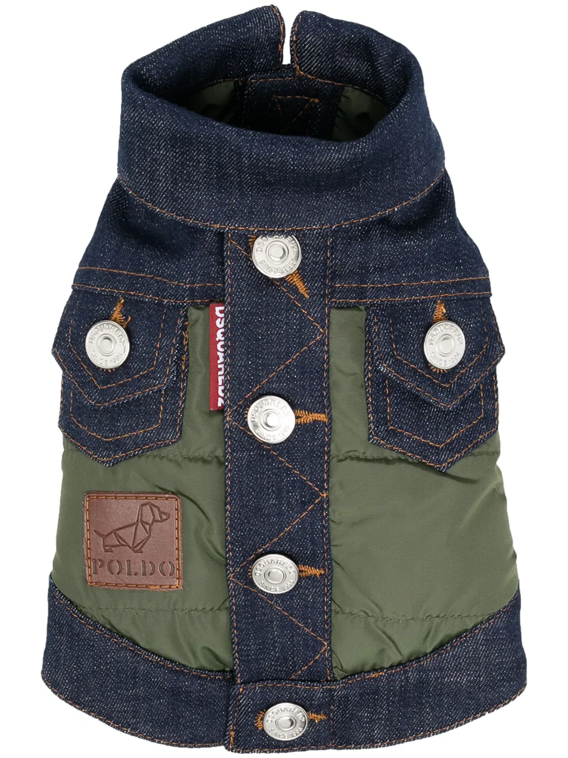 Куртка для собаки из коллаборации с Poldo Dog Couture Dsquared2, зеленый