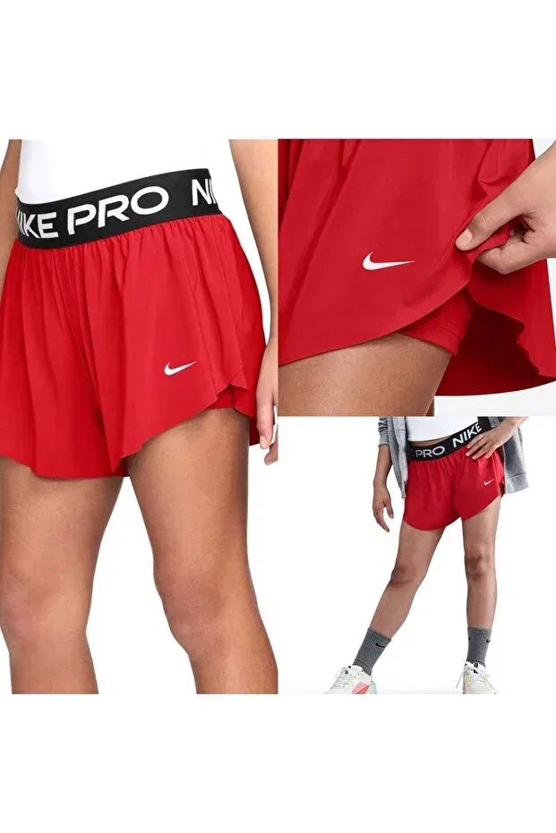 Детские шорты для девочек с эластичным поясом Nike, Red