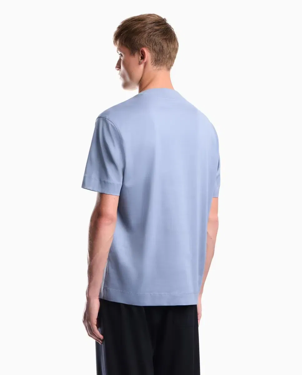 Мужская футболка с коротким рукавом с логотипом Emporio Armani, Azul Claro — фото 2