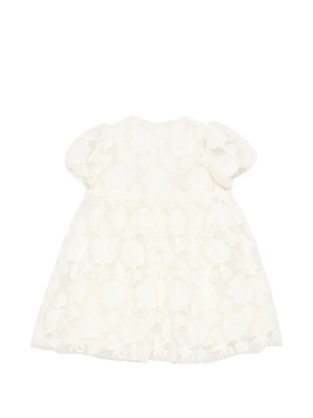 Платье с пышными рукавами из цветочного кружева ELIE SAAB JUNIOR, белый — фото 2