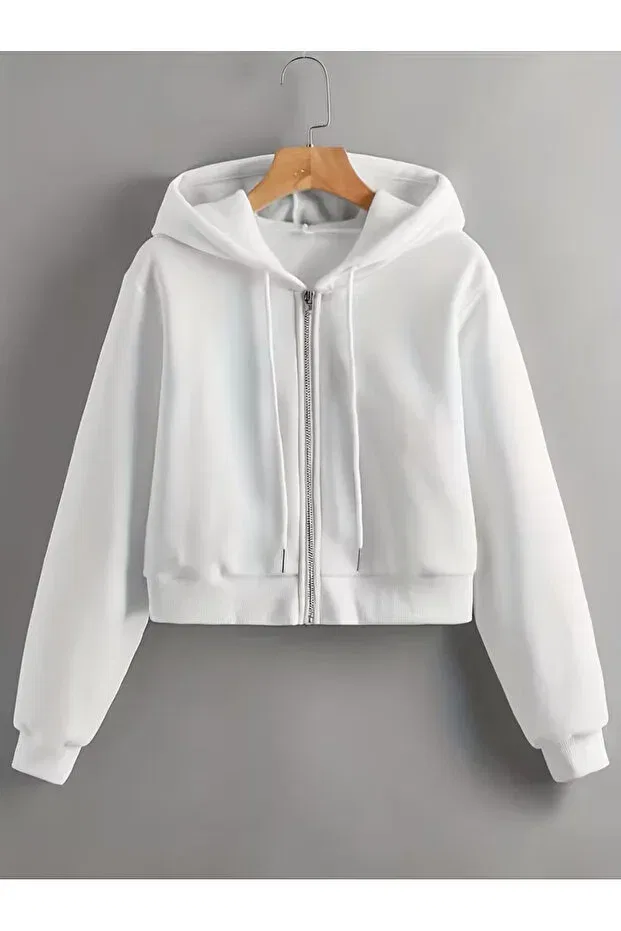 Детская куртка для девочек хлопковая с принтом Basics Haha, White — фото 2