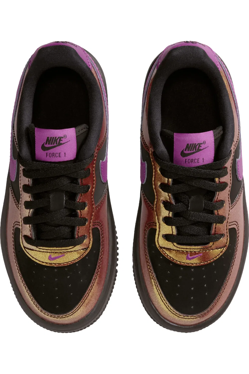 Детские кроссовки баскетбольные Force 1 Low Nike, Black/Bold Berry — фото 3