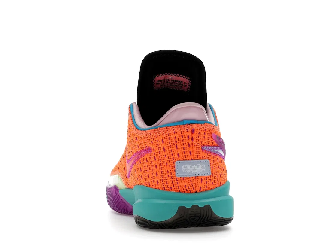 Детские кроссовки с высокой посадкой Nike LeBron 20 Chosen 1 Nike, Total Orange/Vivid Purple/Green Strike/Hot Punch — фото 4