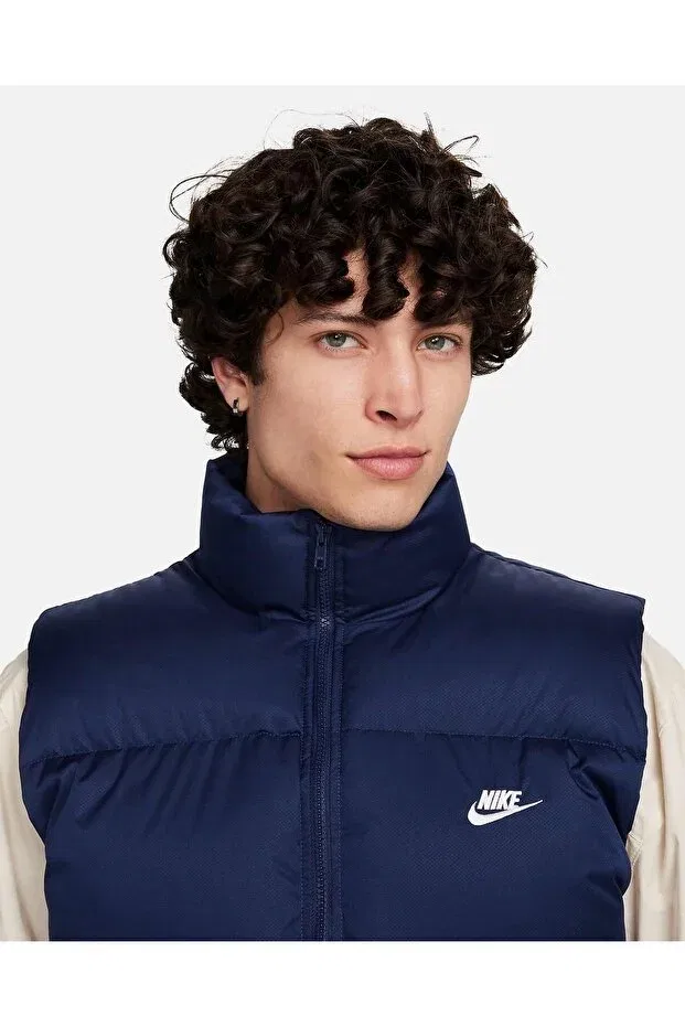 Мужской спортивный жилет с воротником-стойкой Nike, Navy Blue — фото 3