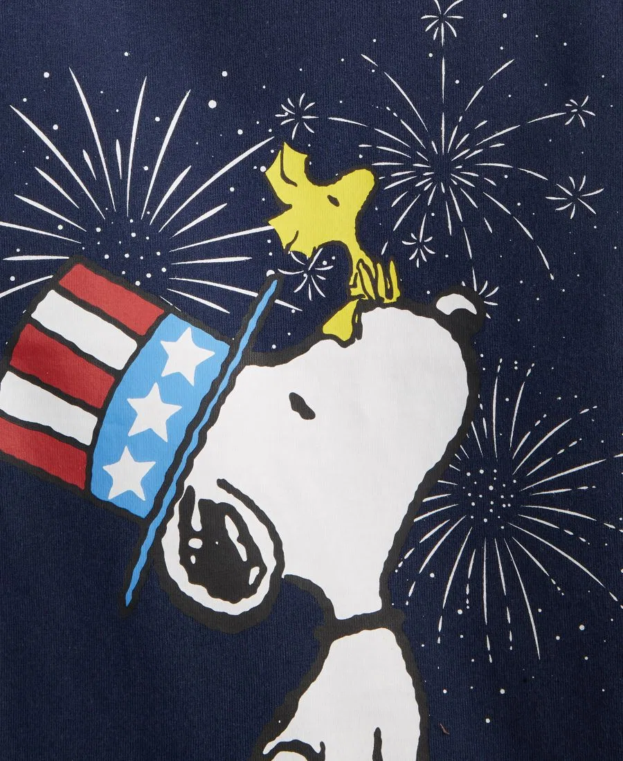 Детская футболка для мальчиков с принтом Snoopy Fireworks Epic Threads, Navy Nautical — фото 3