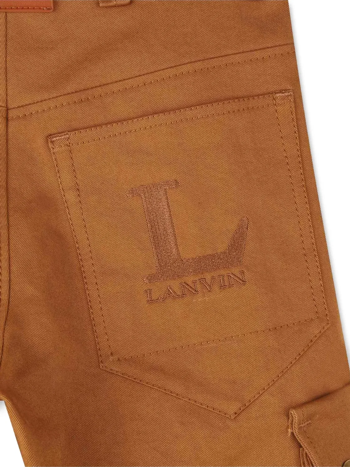 Брюки с вышитым логотипом Lanvin, коричневый — фото 2