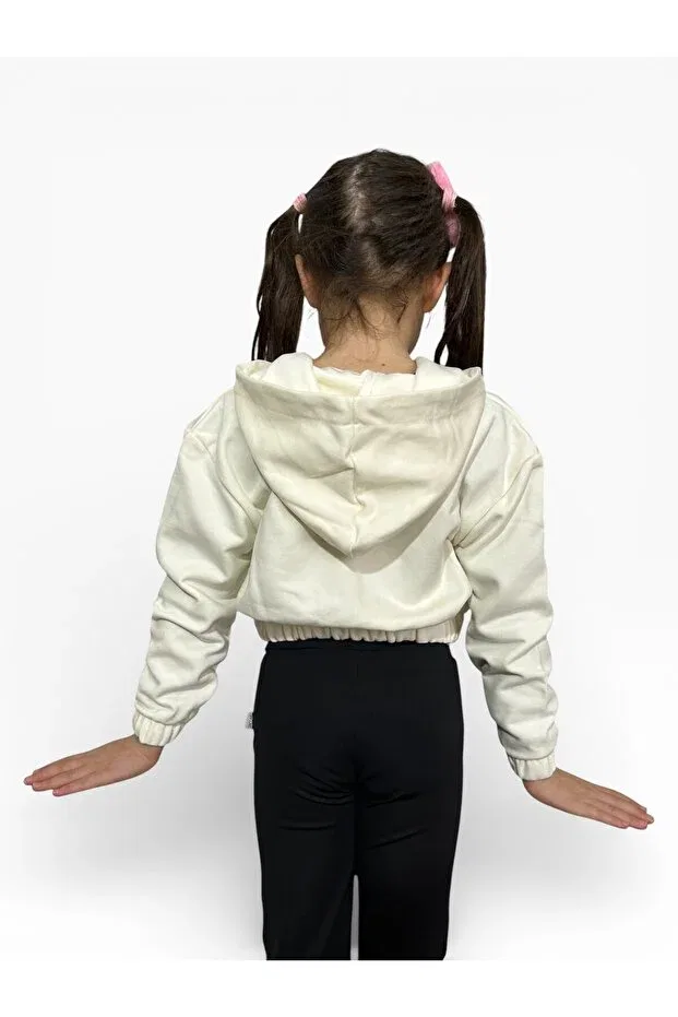 Детское худи для девочек с длинным рукавом Sportswear She Can Wear, White — фото 4