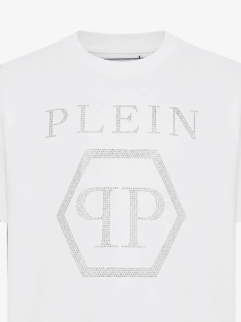 Футболка с логотипом, украшенным стразами Philipp Plein Junior, белый — фото 3