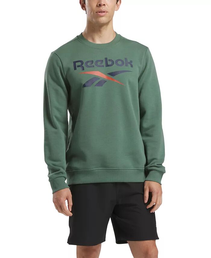 

Мужская флисовая толстовка с логотипом Identity Crew Reebok, зеленый