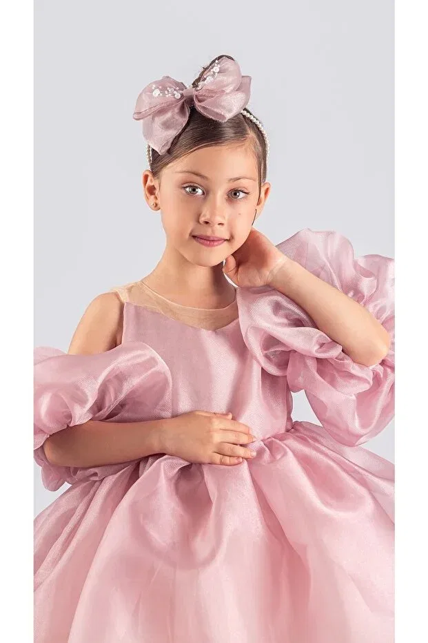 Детское платье для девочек без рукавов Miss California Girl Mnk Baby&Kids, Powder — фото 4