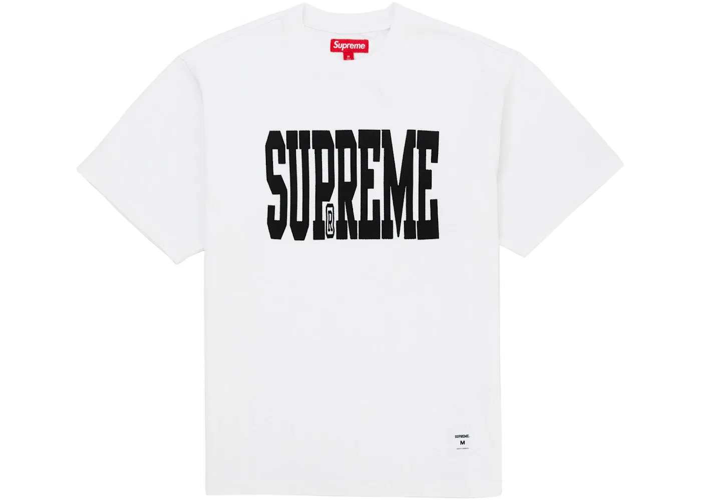 Мужской топ с аппликацией Supreme, белый