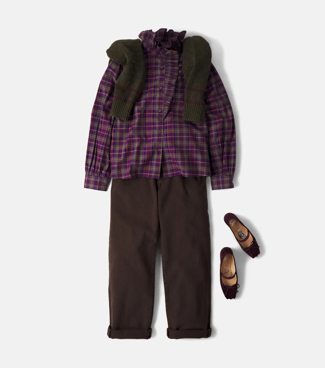 Рубашка в клетку с длинным рукавом Polo Ralph Lauren Kids, фиолетовый — фото 2