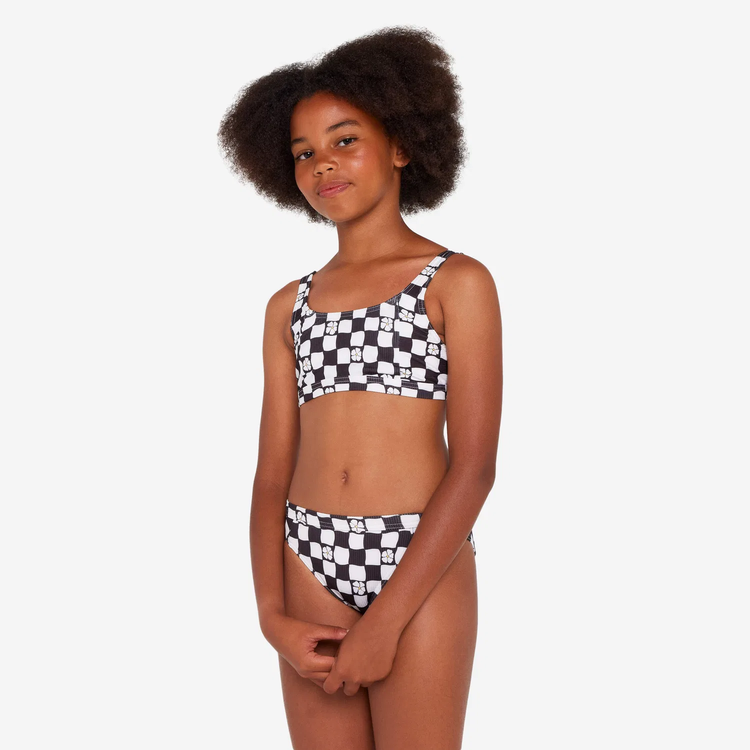 Детский топ-бюстье для девочек Bikini-Oberteil 500 Nora Decathlon, Schwarz — фото 4