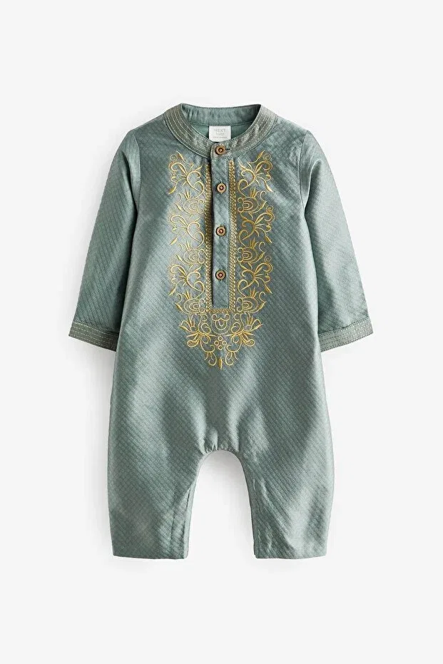 Детский комбинезон для новорожденных хлопковый с длинным рукавом Next Baby, Green