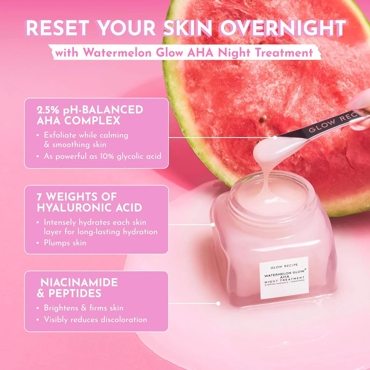 Крем для лица Glow Recipe — Ночной уход «Watermelon AHA Night Treatment» от — фото 2