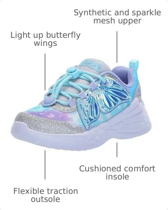 Детские кроссовки для девочек Dream Racer Skechers, Silver/Lavender — фото 3