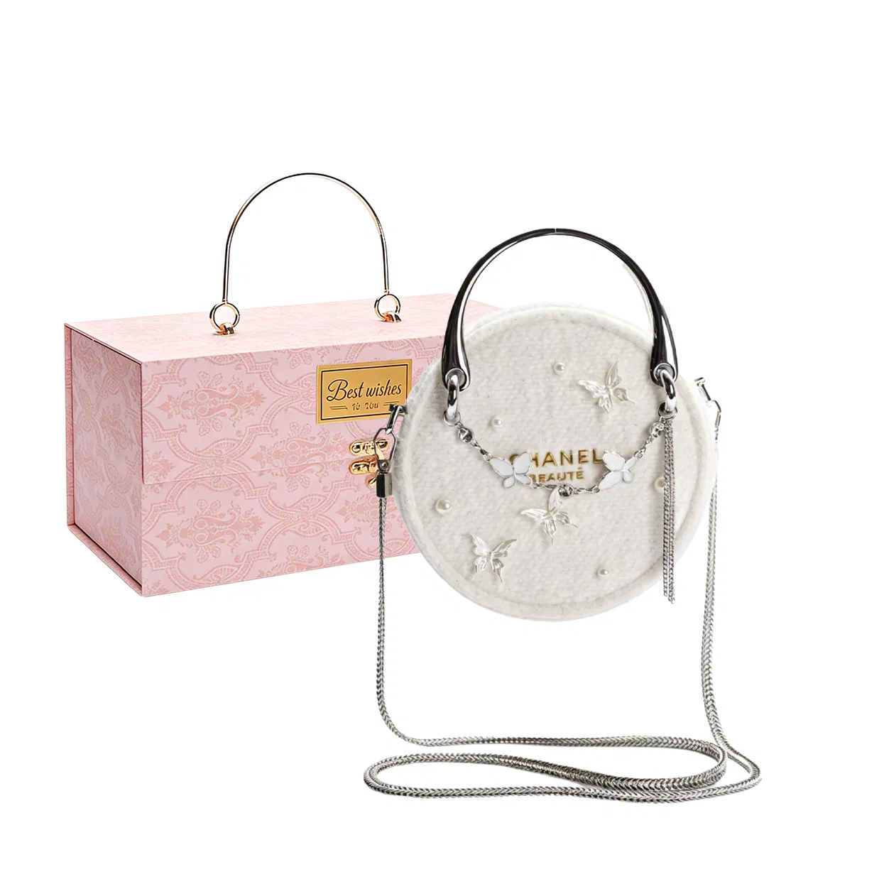 Женская косметичка-органайзер Snow Velvet Butterfly Box CHANEL, Черный