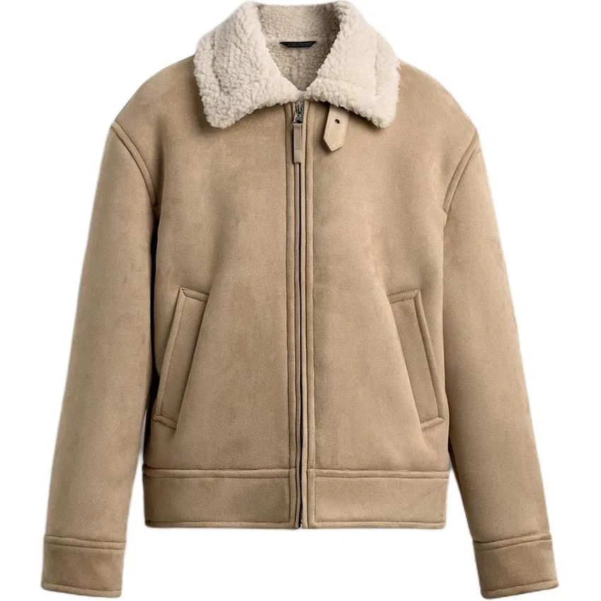 Мужское пальто с лацканами двустороннее Beige ZARA, Beige