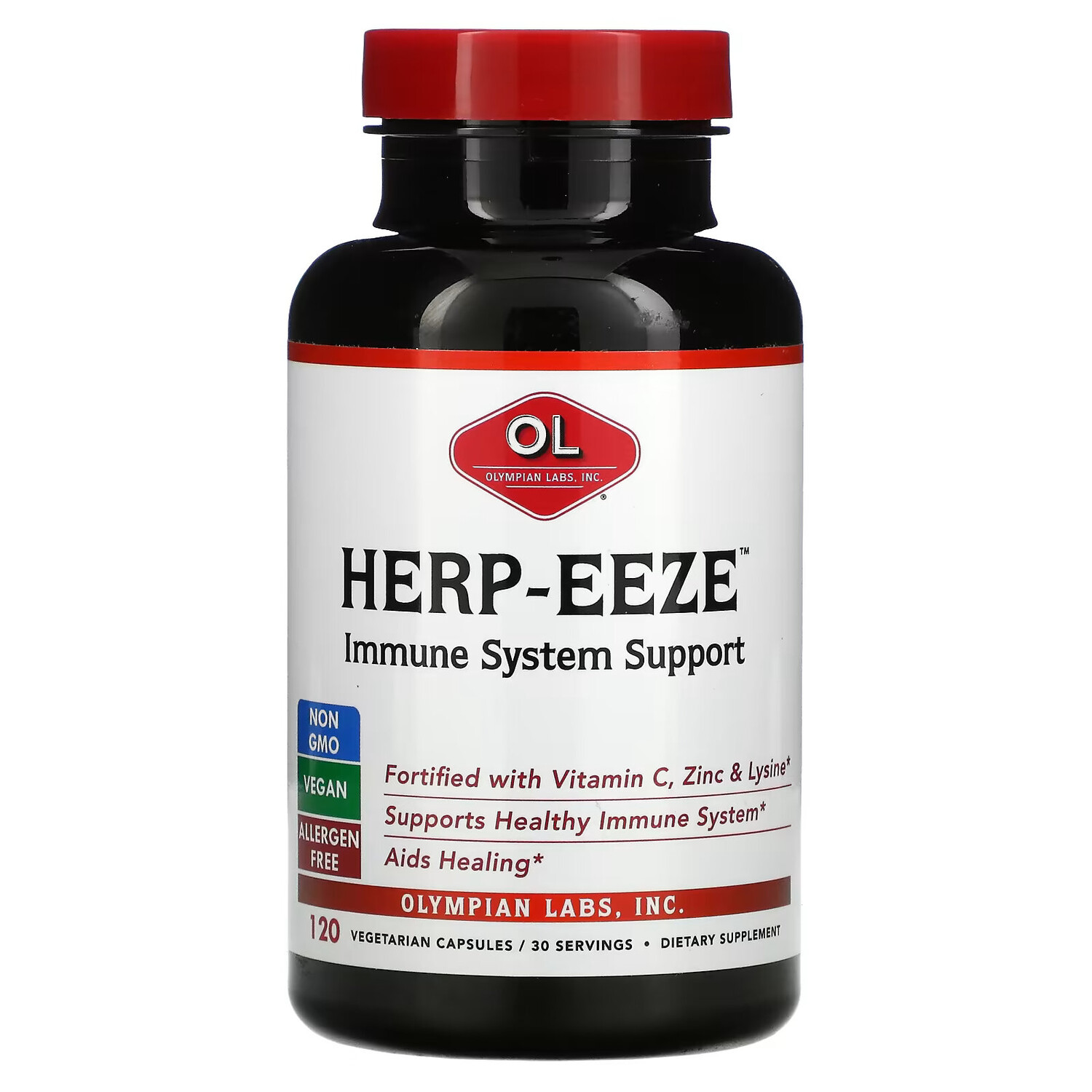 

Olympian Labs, Herp-Eeze, 120 вегетарианских капсул