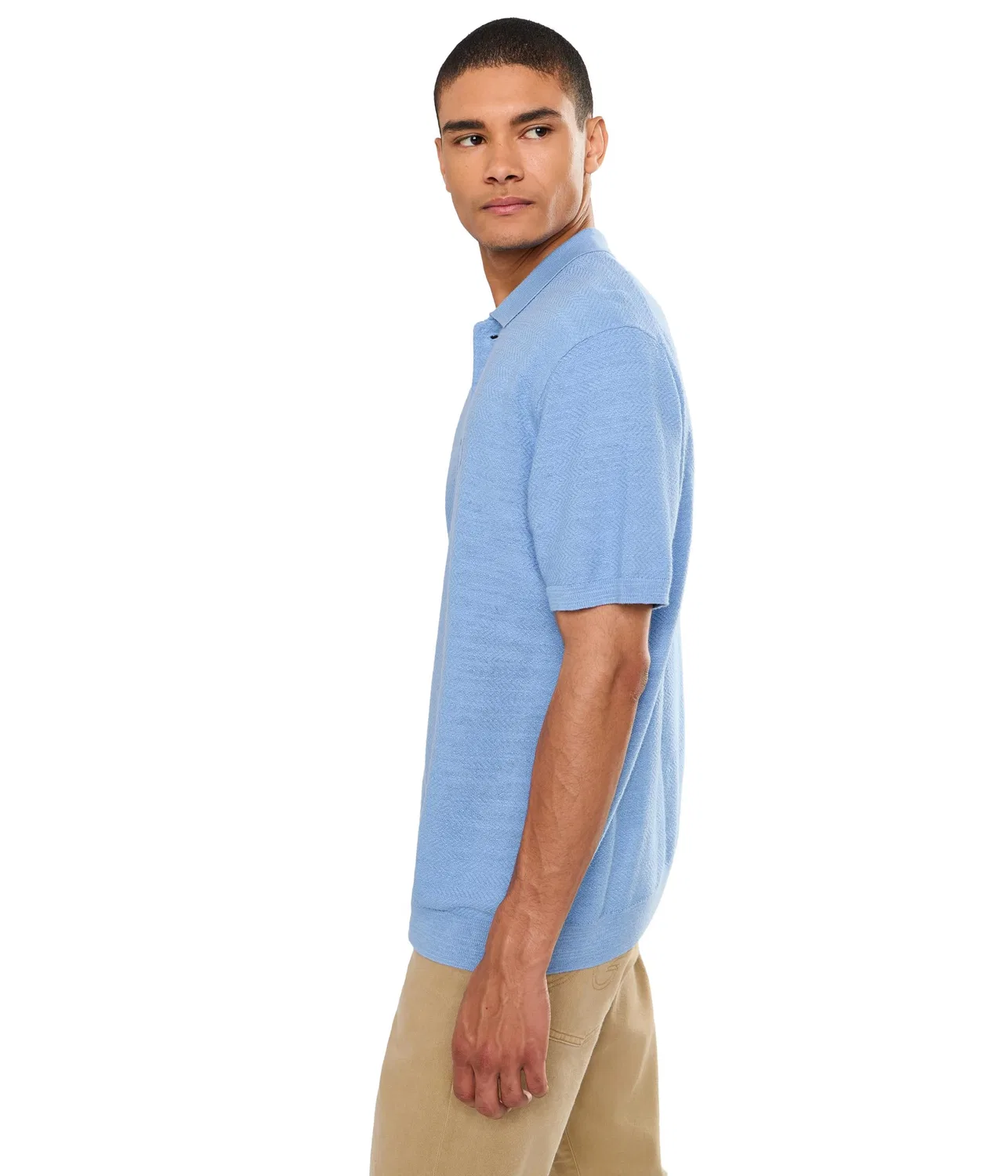 Кардиган с коротким рукавом из хлопка и льна Polo Ralph Lauren, Bristol Blue — фото 3