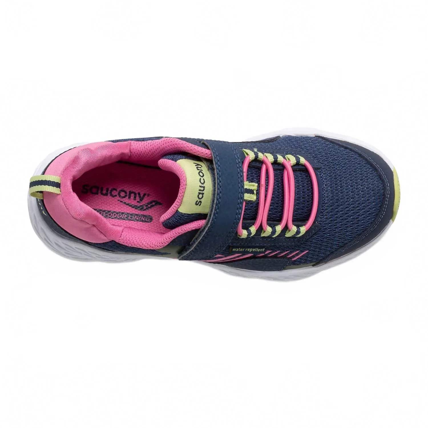 Детские кроссовки для девочек водоотталкивающие Wind Sneakers SAUCONY, Shield A/c Navy/Pink — фото 4