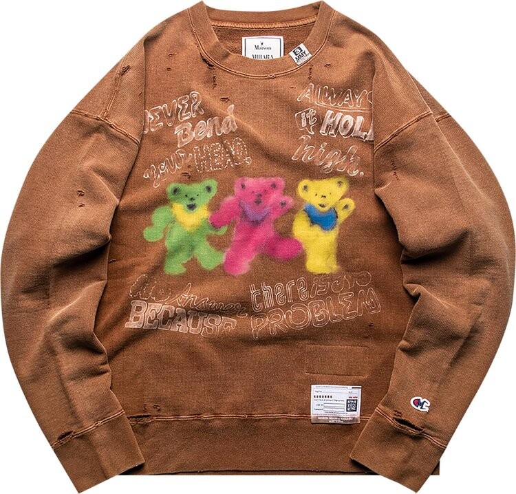 

Пуловер Maison Mihara Yasuhiro Distressed Graffiti Pullover 'Brown', коричневый