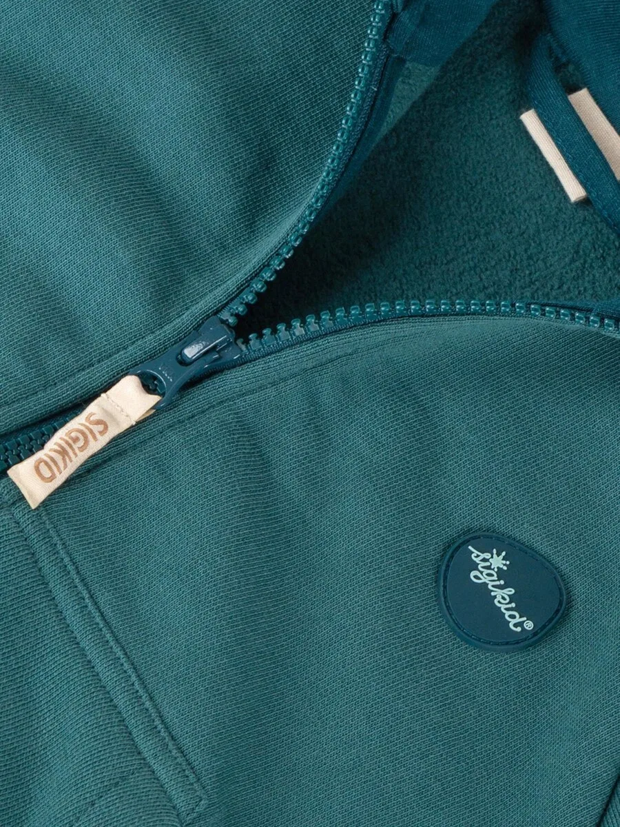Толстовка на молнии SIGIKID, цвет «Sweatjacke», зеленая — фото 2