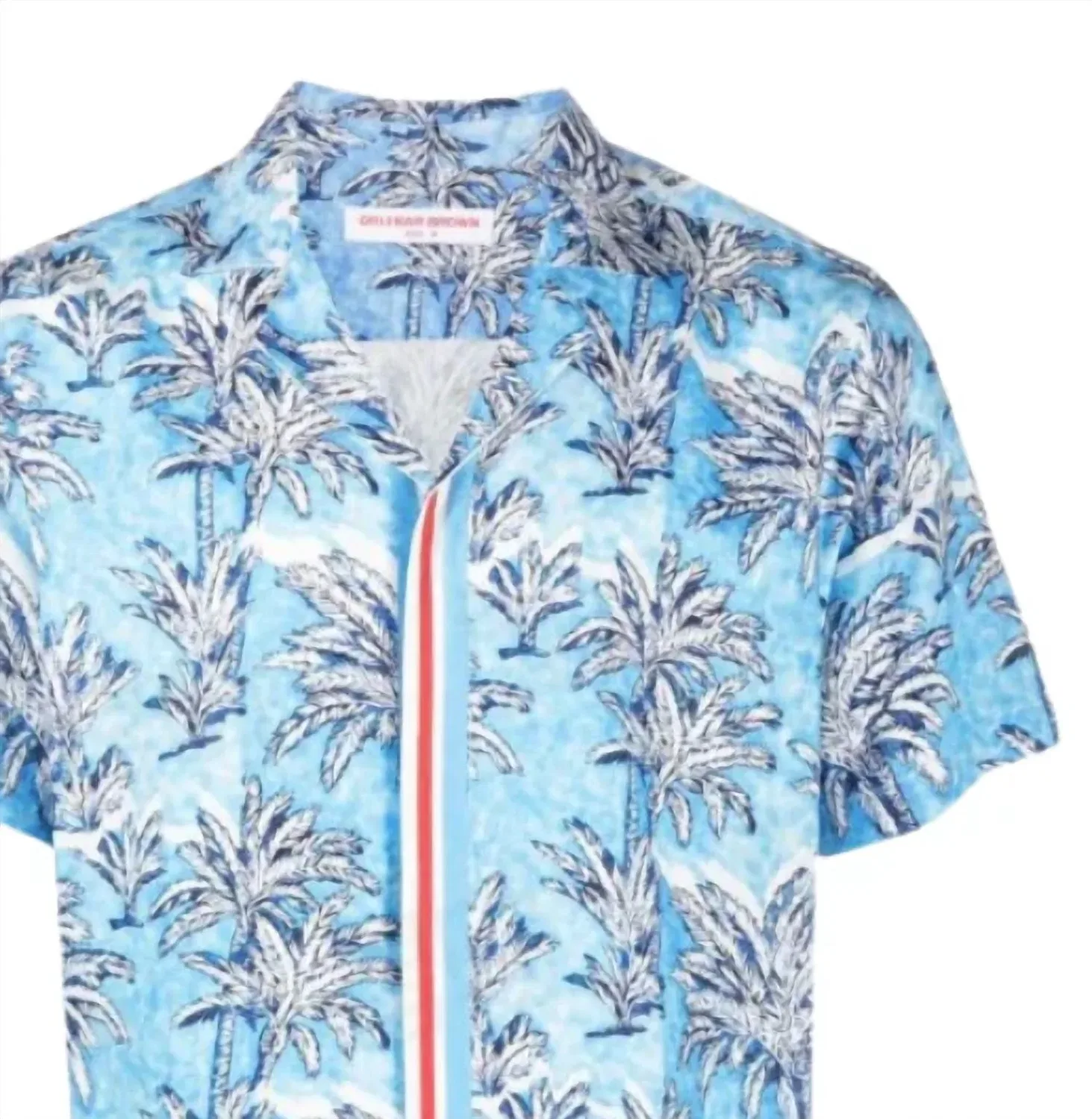Детская футболка для мальчиков с принтом Pedro Palm Border Top Orlebar Brown, Bright Wish Blue — фото 2