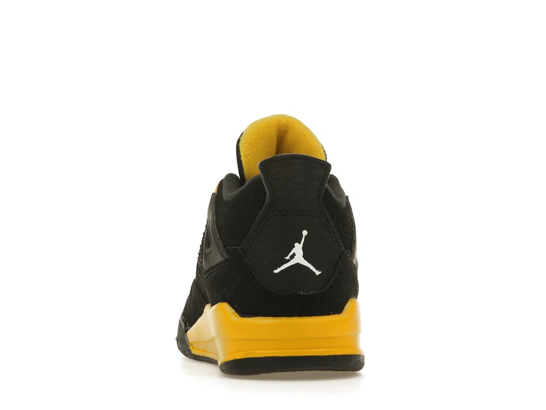 Детские кроссовки Lifestyle с ярким контрастным дизайном Jordan 4 Retro, Black/Tour Yellow — фото 4