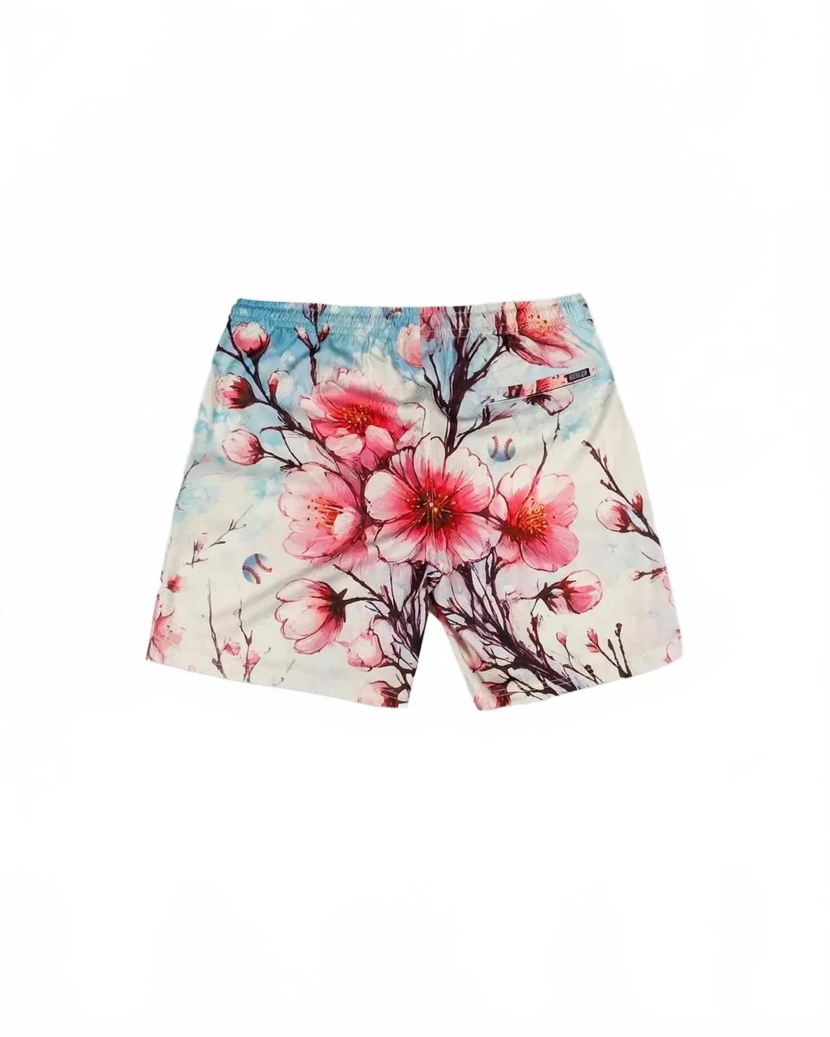Детские шорты для девочек с принтом Diamond Lux Baseballism, Cherry Blossom — фото 2