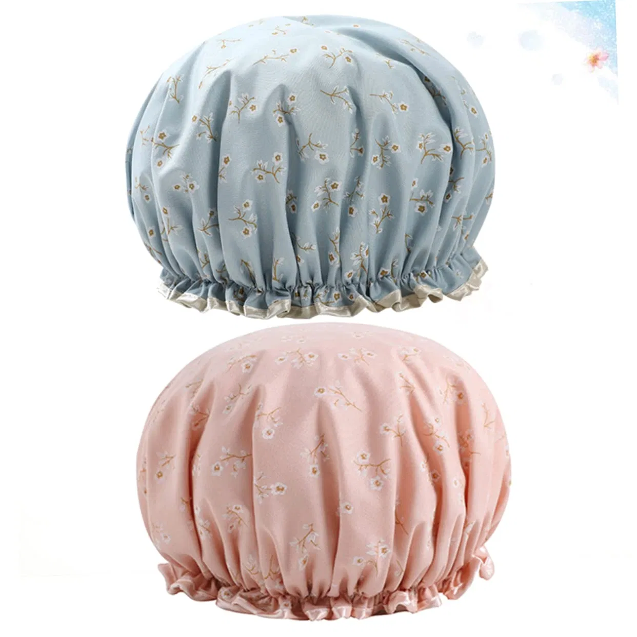 Двойная шапочка для душа, DOITOOL, 6 шт., 27x11x3 см, Blau+Rosa — фото 3