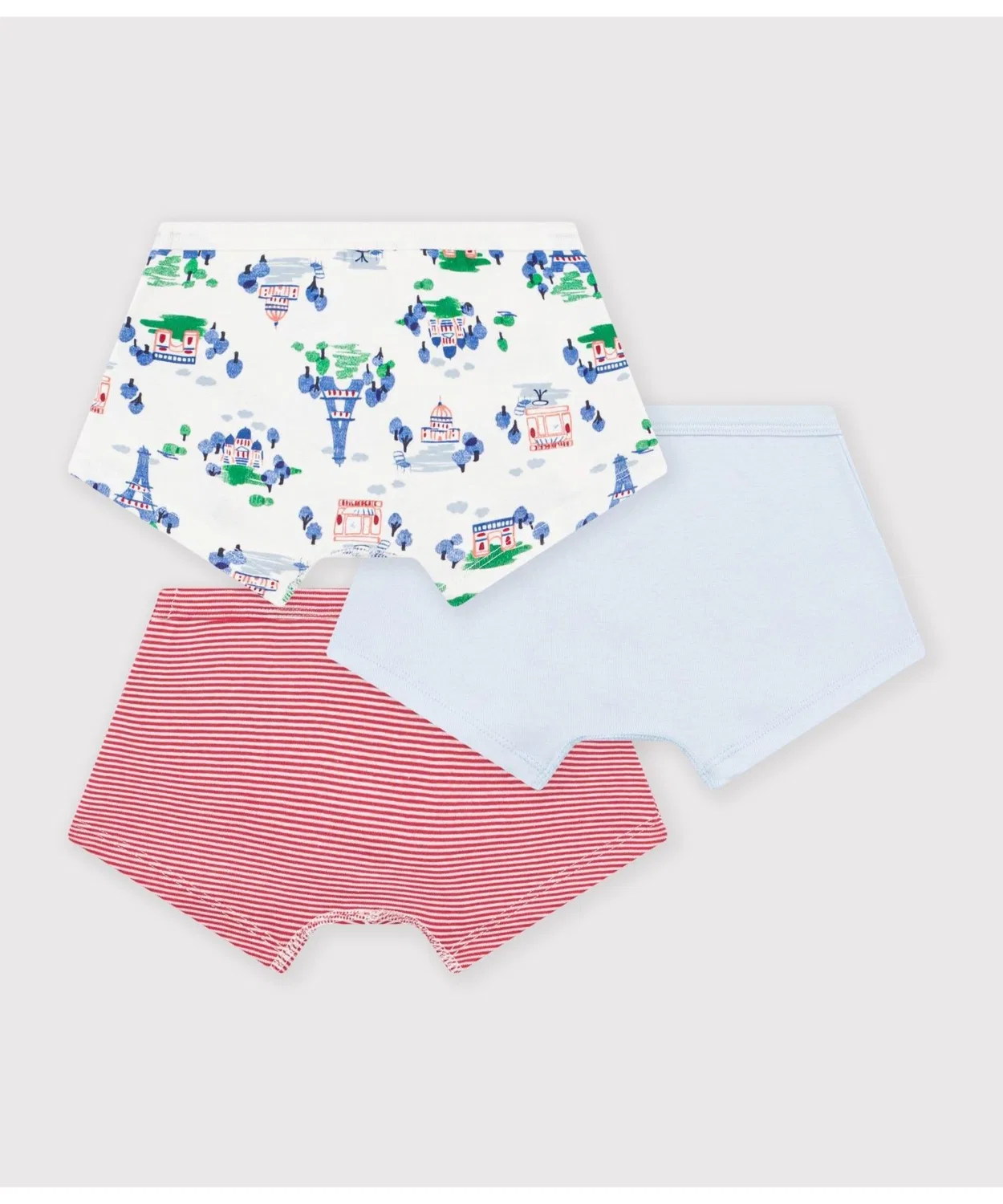 Детские трусы-боксеры с принтом, комплект из 3 штук, модель Print Trunks PETIT BATEAU, Разноцветный — фото 2