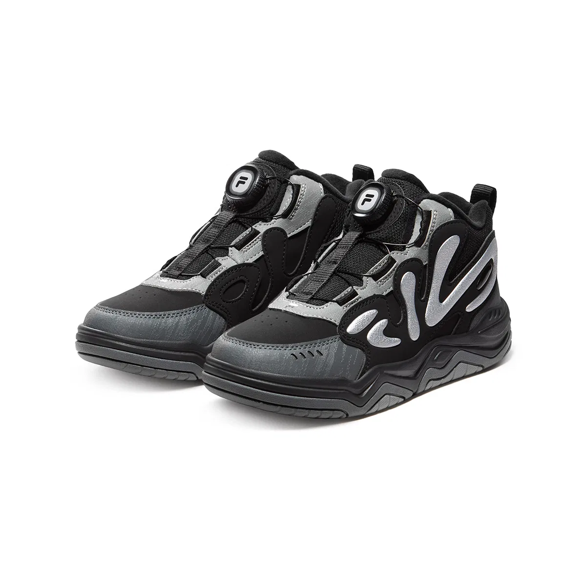 Детские кроссовки с ретро-стилем Heritage FHT FILA KIDS, Black/Castle Gray — фото 4
