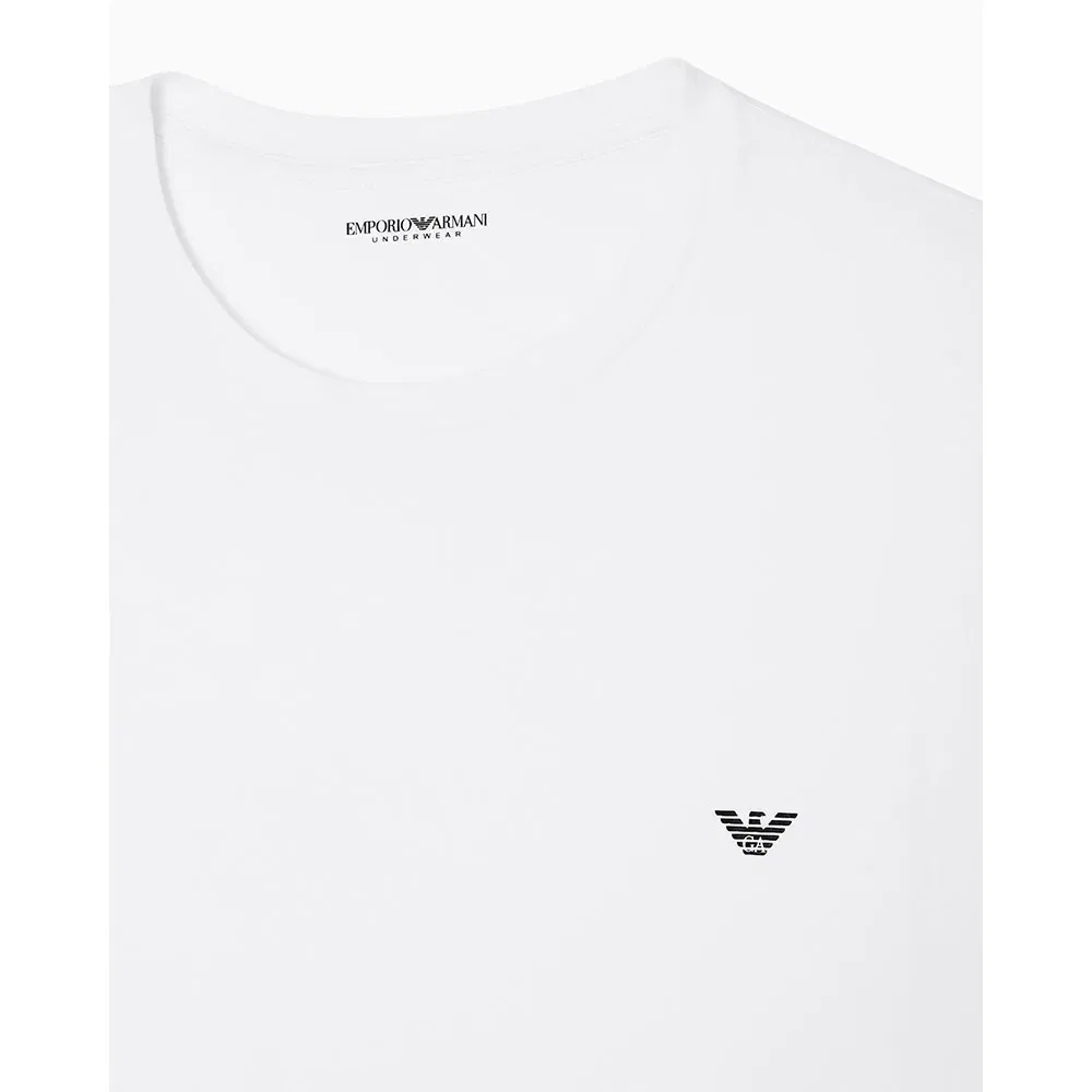 Футболка с коротким рукавом из хлопкового трикотажа Emporio Armani, белый — фото 4