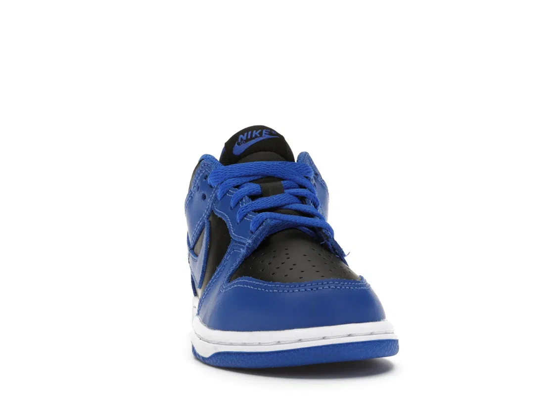 Детские кроссовки для мальчиков с кожаным верхом Nike Dunk Low, Black/Hyper Cobalt/White — фото 2