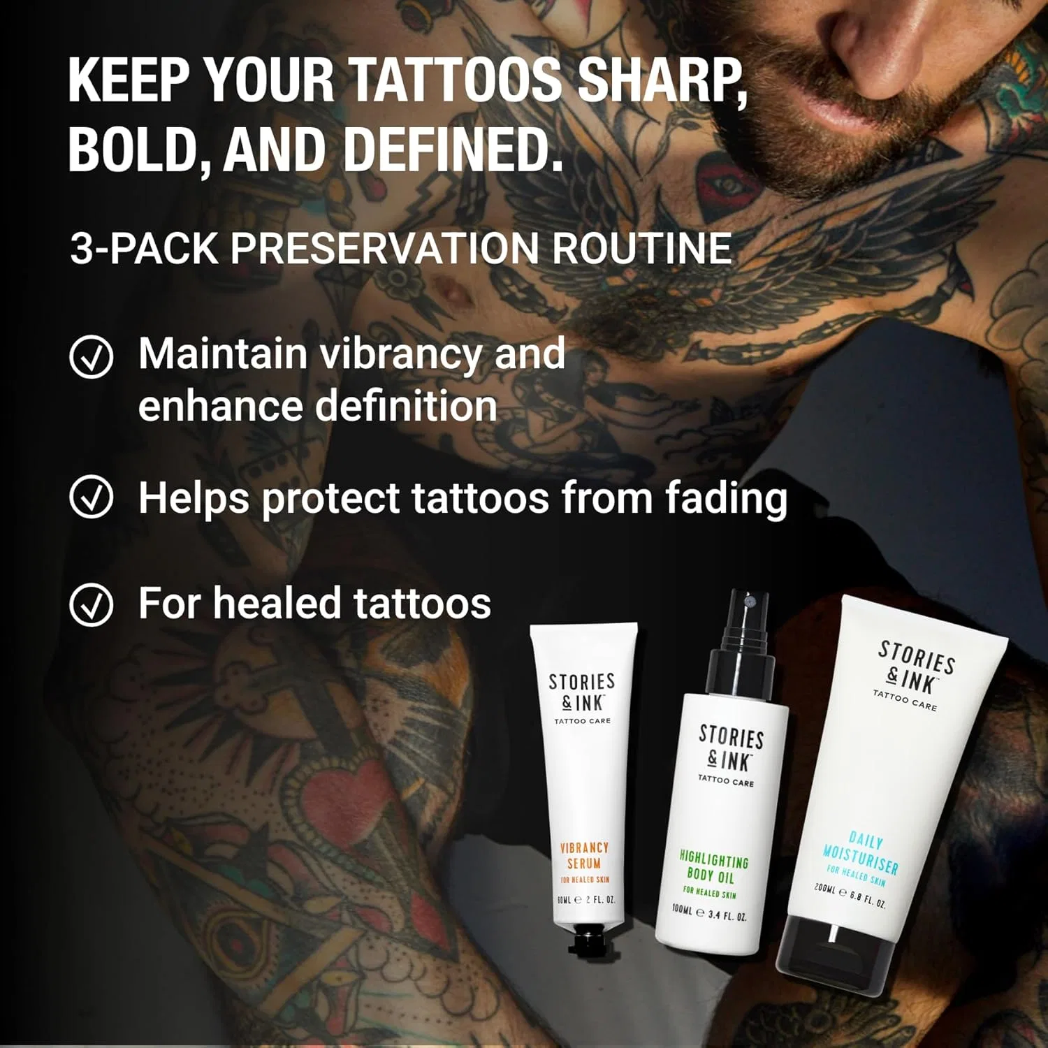 Набор для ухода за тату Stories & Ink Tattoo Care The Originals Pack, 360 мл — фото 3