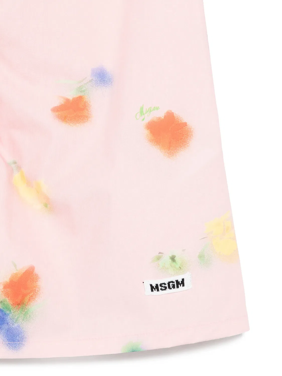Платье с цветочным принтом и бантом MSGM, розовый — фото 2