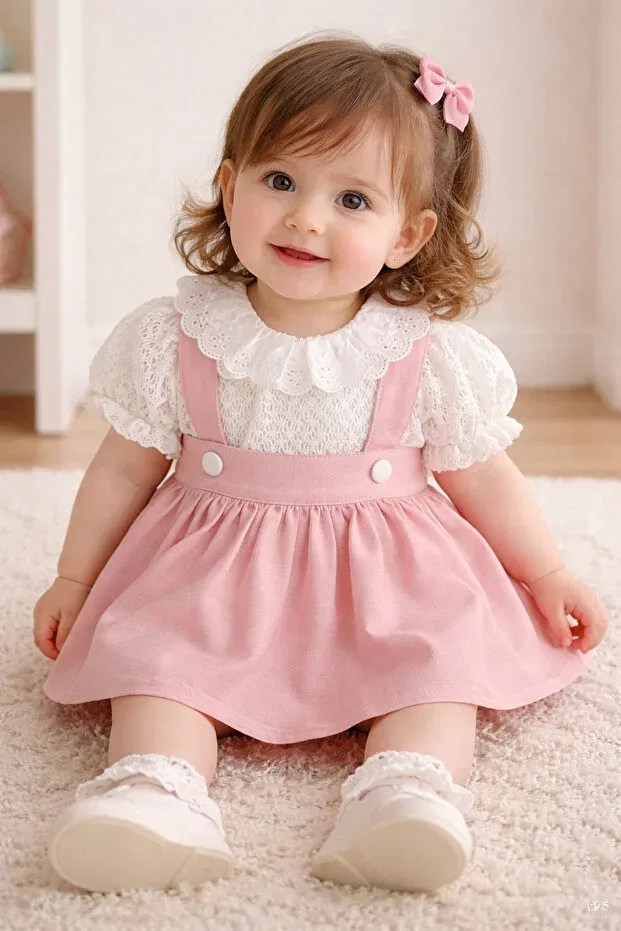 Детское платье для девочек кружевное Balımbebe, Pink — фото 2