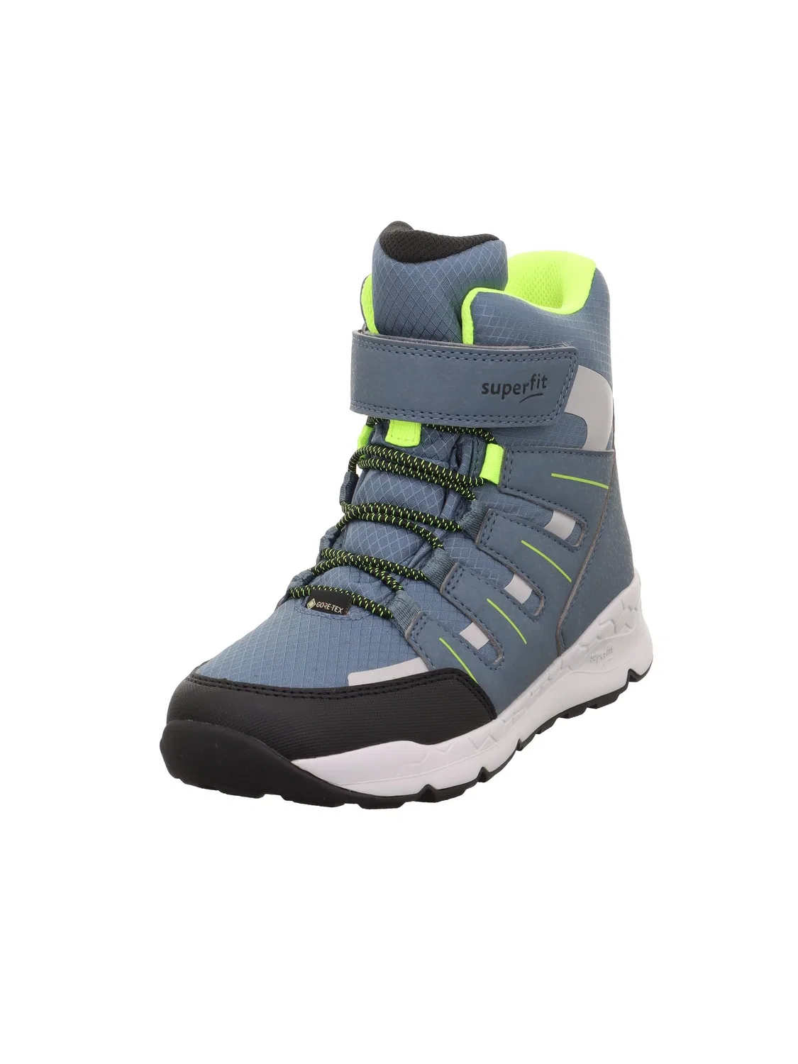 Детские зимние ботинки для мальчиков с мембраной Free Ride - Warm Gore-tex Coating Superfit, Light Blue Yellow 8000