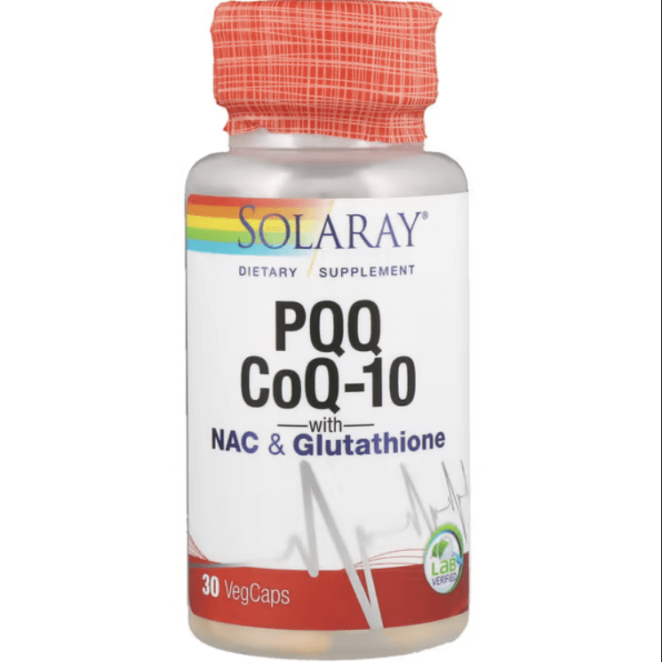 PQQ, CoQ-10 с NAC и глутатионом, 30 растительных капсул, Solaray - фото