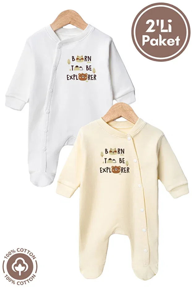 Детский комбинезон для новорожденных с принтом Born To Be Printed Miniel, Yellow — фото 3