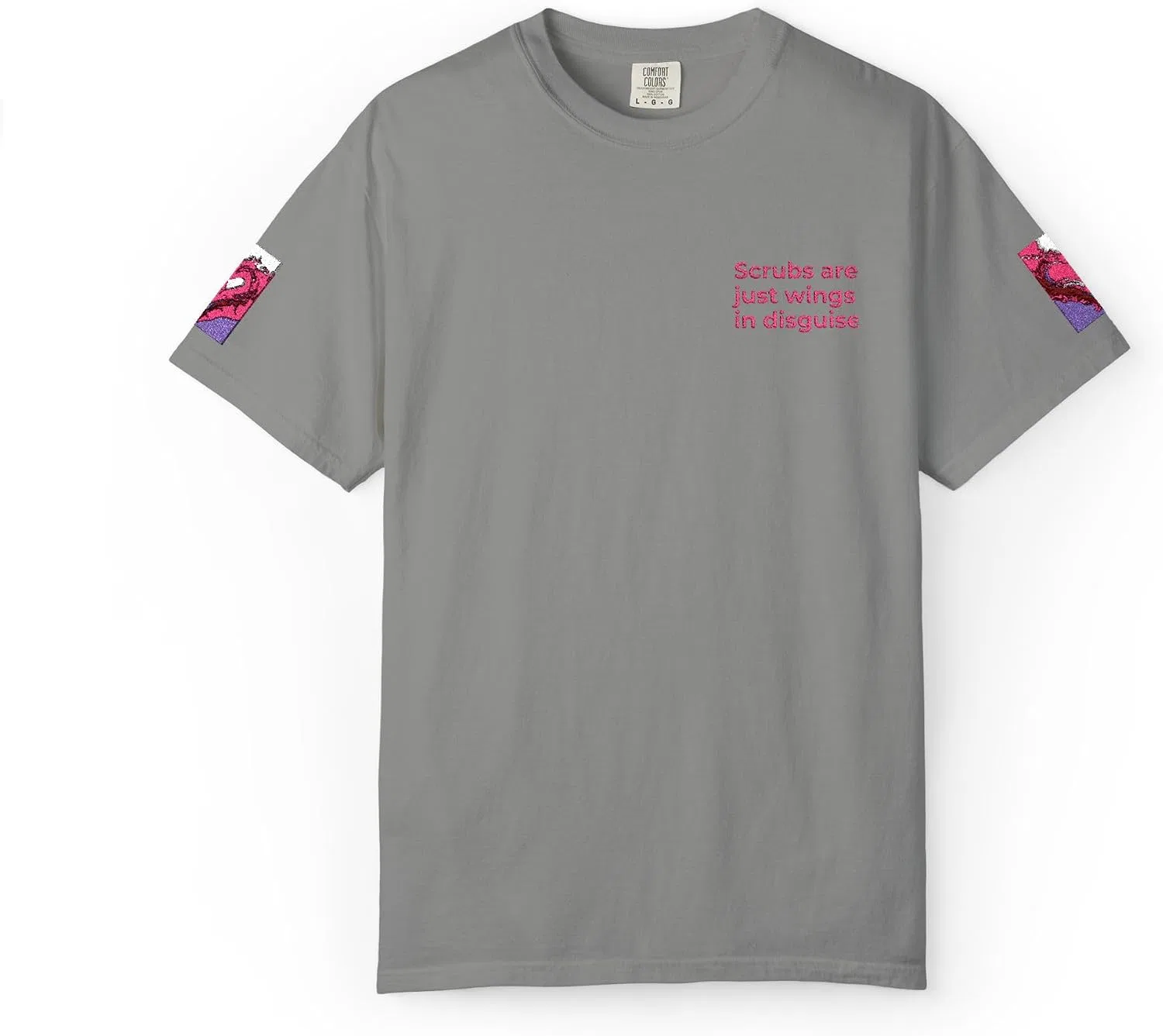 Футболка с принтом Scrubs are Just Wings in Disguise Comfort Colors, Granite