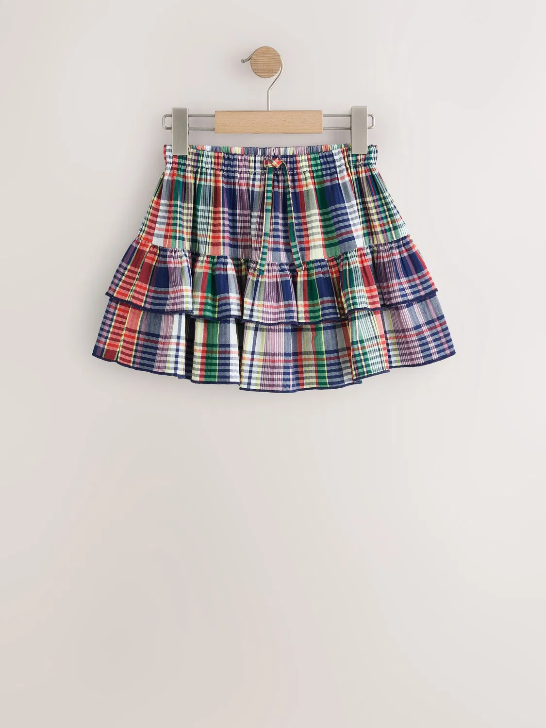 Юбка Rara на резинке, клетка Next, Navy Multi Check