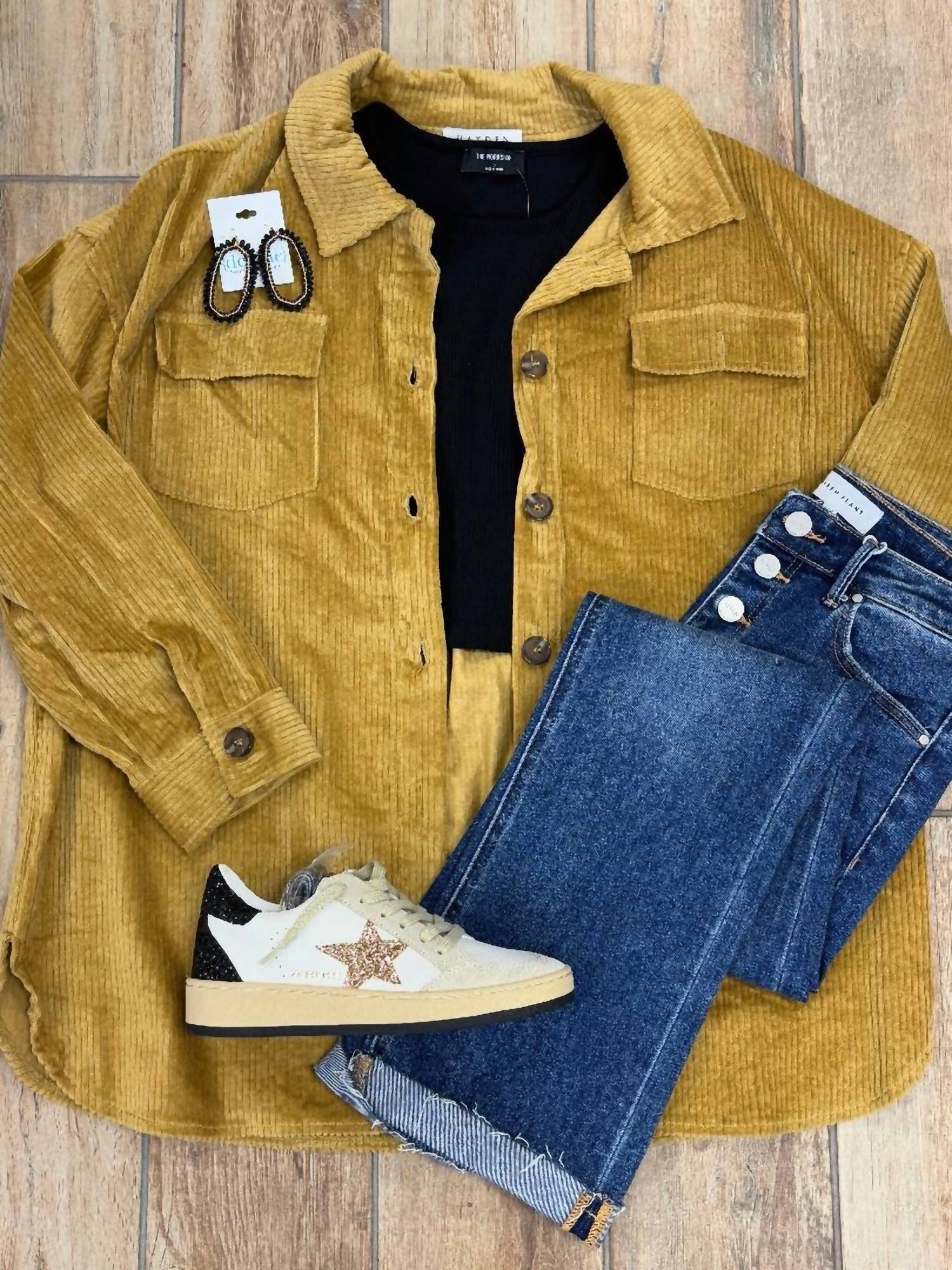 

Велюровая рубашка-куртка в горчичном цвете Hayden LA, Mustard