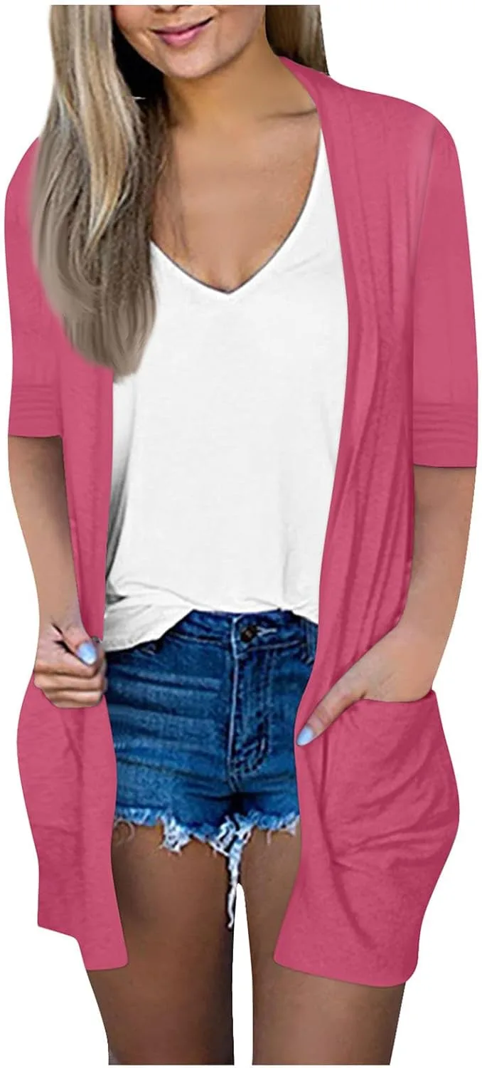 

Кардиган женский плюс сайз с коротким рукавом и принтом FlekmanArt