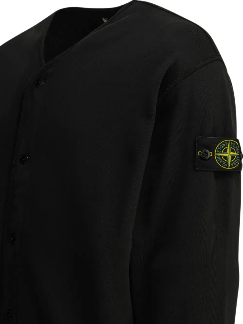 Кардиган из хлопка с нашивкой-логотипом Stone Island, черный — фото 3