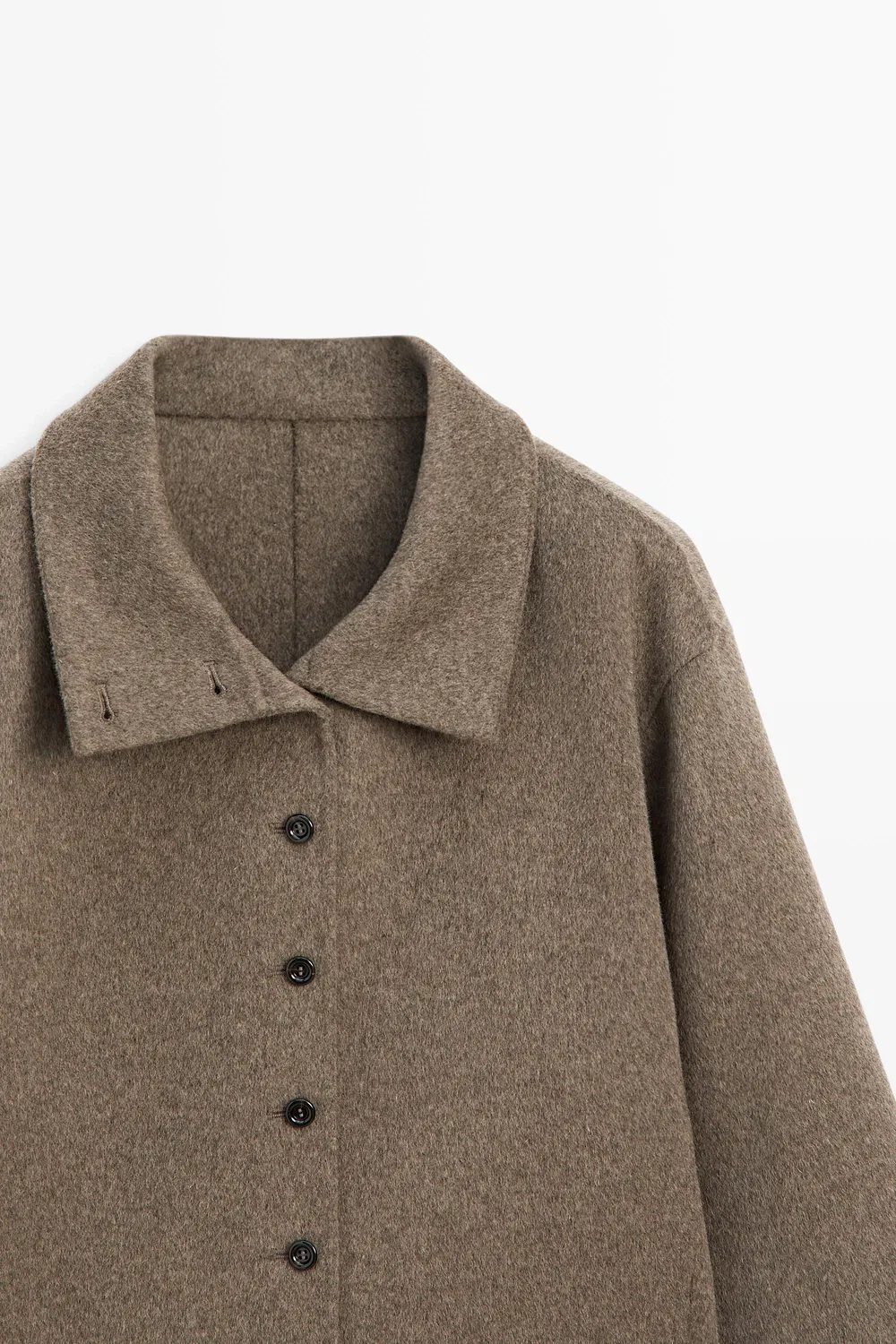 Куртка Massimo Dutti, с воротником-стойкой, коричневый — фото 4