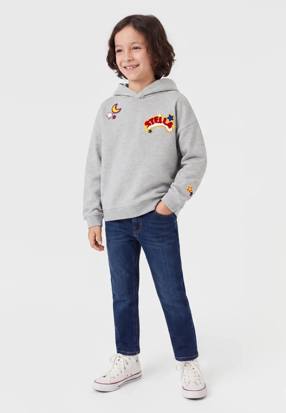 Толстовка с капюшоном Stella Mccartney Kids, Grigio Medio