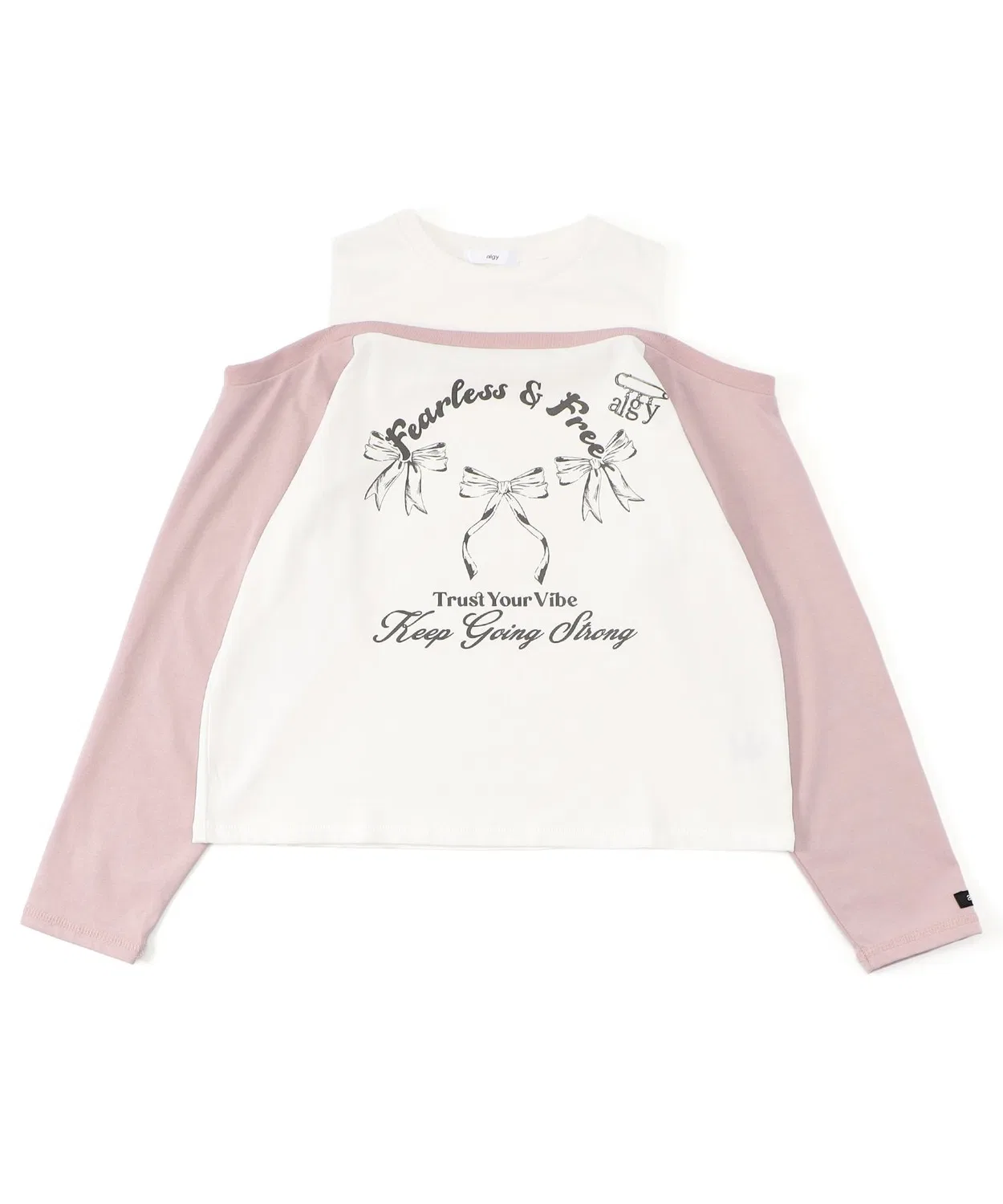 Детская футболка с открытыми плечами Layered Long T algy, Pink
