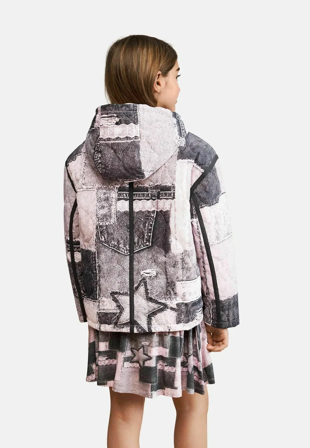 Куртка с капюшоном в стиле коллаж - зимняя куртка Desigual, Gray — фото 2